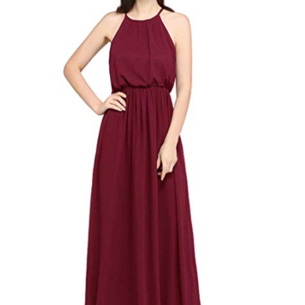 Maroon Chiffon Floor-length Dress New w/Tags